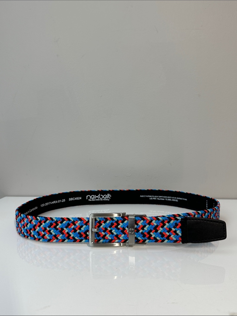 Nexbelt Braided Golf Belt Blue/Red/Grey